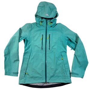 Helly Hansen Odin Helly Tech Women’s Small Aqua Waterproof Hooded Shell Jacket